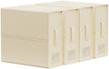 SheetCube Bed Sheet Organizers and Storage 4 Pack, Foldable Linen Closet Organizer with Window and Label, Bedding Folder Storage Box Container for Blanket, Duvet Cover Set, Bed Sheet Set - Beige