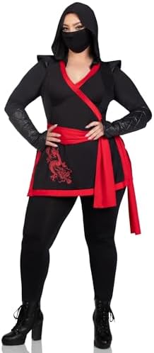 Leg Avenue Women's Plus-Size 4 Piece Ninja Assassin Costume