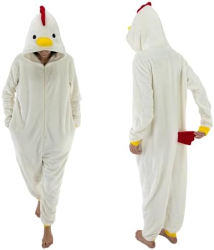 Snug Fit Unisex Adult Onesie Pajamas, Flannel Cosplay Animal One Piece Halloween Costume Sleepwear Homewear