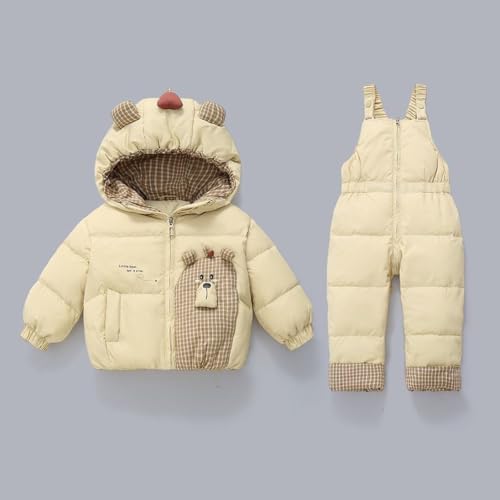 Girls Boys Bib Snow Pants and Ski Jacket Water-Resistant Insulated Snowsuit