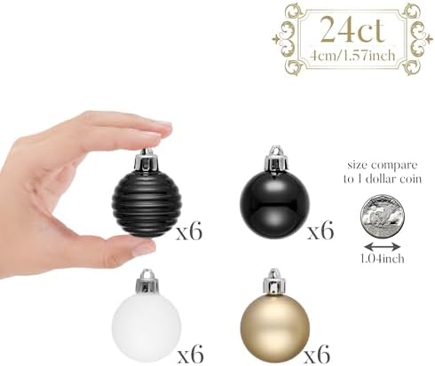 Valery Madelyn Small Christmas Tree Decorations Ball Ornaments 24ct 1.57"