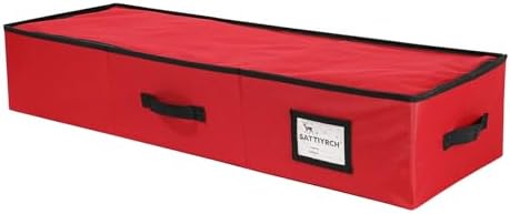 Sattiyrch Christmas Ornament Storage Box,Box Contributes Slots for 96 Holiday Ornaments 3-Inch Underbed Storage