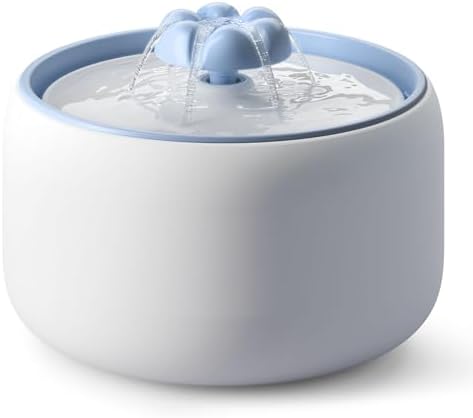 WOPET Premium Ceramic Cat Water Fountain W03 Lite，3L/101oz Automatic Pet Water Fountain for Cats & Dogs, Dishwasher Safe，Luxury Cat Fountain with Ultra-Quiet Pump and Filter & Sponge