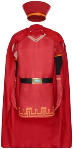 Farquaad Men Costume Halloween Outfit Adult Red with Cape Hat Costume Party Festival of Carnivals