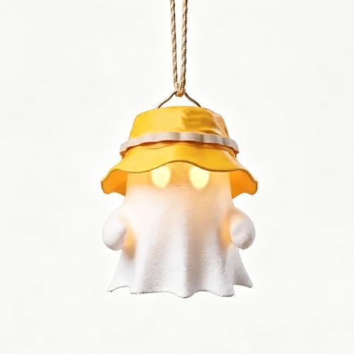 Cute Camping Ghost Night Light, Ghost Squad 3D Printed Lantern Shade Set, Cute Home Decor Squishy Lamp, for Birthday Halloween Decorations ，F