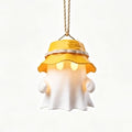 Cute Camping Ghost Night Light, Ghost Squad 3D Printed Lantern Shade Set, Cute Home Decor Squishy Lamp, for Birthday Halloween Decorations ，F