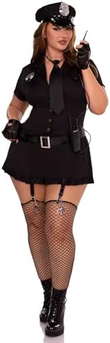 Leg Avenue Women's 6 Pc Dirty Cop Costume With Dress, Hat, Gloves, Belt, Tie, Toy Walkie Talkie