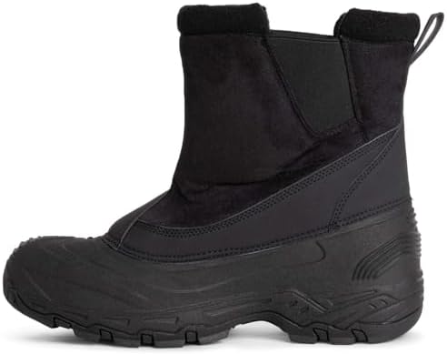 POLAR Mens Waterproof Outsole Deep Tread Fully Faux Fur Lined Winter Durable Snow Boots