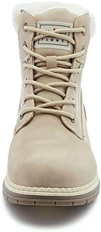 ANJOUFEMME Womens Hiking Snow Winter Boots - Waterproof Outdoor Ankle Boots for Women Comfortable Warm Fur Boots for Backpacking Cycling