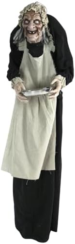 Haunted Hill Farm Life-Size 5.0-Ft. Talking Zombie Maid Animatronic
