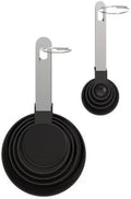 Stainless Steel Black & Silver Measuring Spoon & Cup Set, 6009869-A