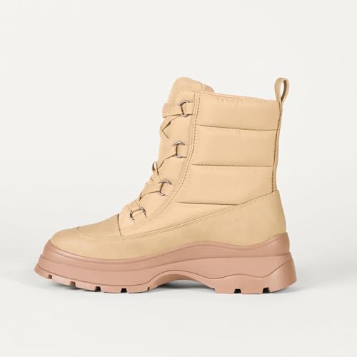 Amazon Essentials Women's Lace Up Puffer Snow Boots with Chunky Heel