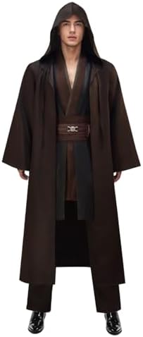 Men's Tunic Costume Adult Halloween Costume Tunic Hooded Robe Outfits Cosplay Full Set Uniform