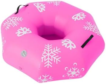 42" Heavy Duty Inflatable Snow Tube 1 Pack for Adults, Stable Octagonal Snow Tube Sled with Handles Tow Strap Repair Kit Thickened PVC, Outdoor Winter for Sledding