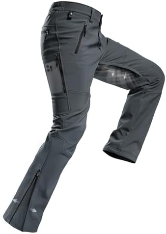 Moosehill Men's Fleece-Lined Snow Pants: Zippered Inner-Thigh Vents