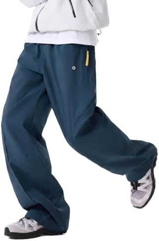 Men's Water-Repellent Ski Snow Hiking Pants Baggy Straight Leg