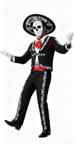 Spooktacular Creations Halloween Mens Day of The Dead Costume, Mariachis Skeleton Costume