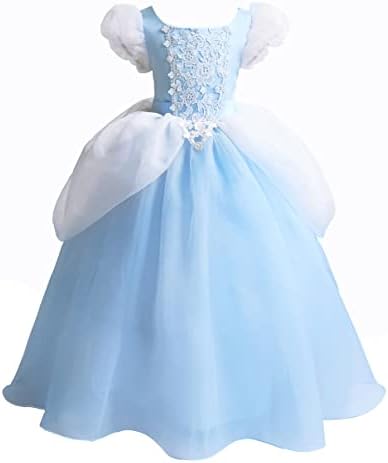 Girls Cinderella Costumes Halloween Princess Dress Up Fancy Birthday Party Ball Gown