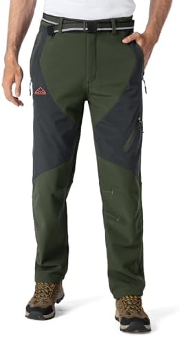 YSENTO Men's Snow Pants Fleece Lined Hiking Ski Winter Insulated Utility Work