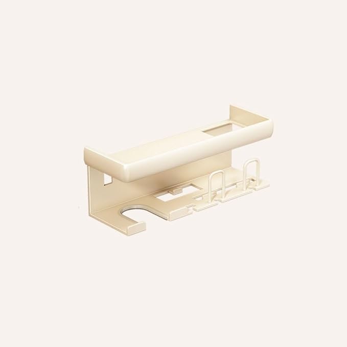 Toothbrush Rack Self-Adhesive Wall-Mounted Toothbrush Holder Cream Bathroom Storage Rack Toothpaste Holder Can Hold Hair Dryer Cosmetics Bathroom Toothbrush Holder(S29.3cm)