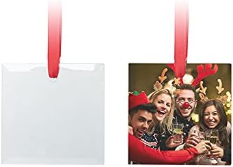PYD Life 24 PCS Sublimation Blanks Ornament Glass Frosted 3" Square