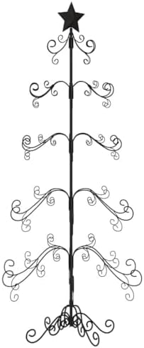 Metal Christmas Tree, 59.1 in Modern Black Holiday Home Decor