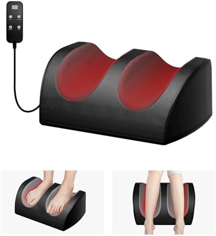 LINGTENG Foot Massager with Heat and Foot Massage, Electric Foot Massager with Cord Remote Control, Birthday Gifts for Mom and Dad (Black - Corded Electric)