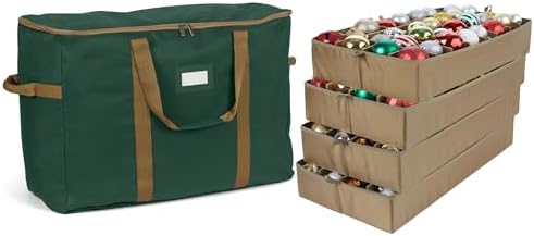 Covermates Adjustable Ornament Storage Bag, 25.5"W x 13"D x 18.5"H, Green