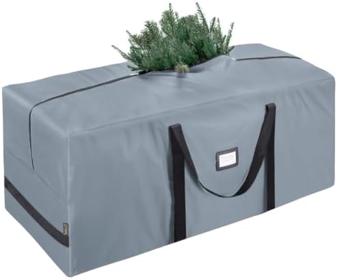 BALEINE 7.5 ft Christmas Tree Storage Bag, Heavy Duty 900D Oxford Fabric with Reinforced Handles and Dual Zippers Wide Opening, Extra Large Storage Container for Trees and Decorations (Grey)