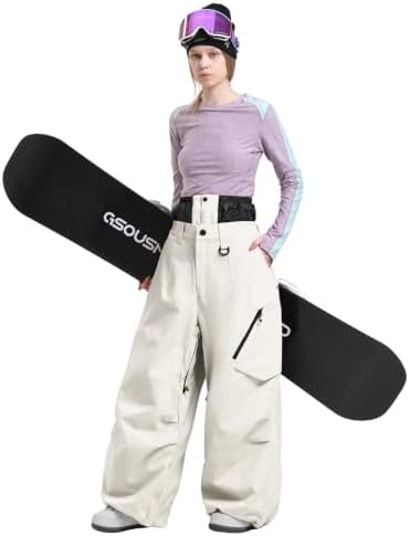 GSOU SNOW Womens Mens Snowboard Pants Baggy Snow Ski Pants for Snowsports
