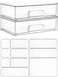 Vtopmart 12-Pack Clear Makeup Organizer Set with Drawer Organizer Bins