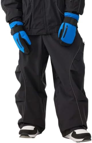 GSOU SNOW Mens Womens Baggy Snowboard Pants Snow Ski Reflective Waterproof
