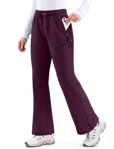 Women's Snow Ski Pants Fleece Lined Waterproof 3 Zipper Pockets Hiking Gear