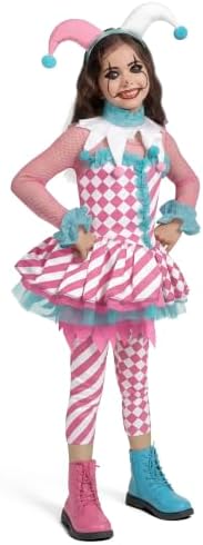 Spooktacular Creations Girls Clown Costume, Halloween Evil Clown Costume, Jester Dress for Girls Halloween