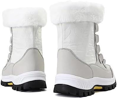 COOJOY Womens Waterproof Winter Snow Boots Warm Shoes Furry Mid Calf Lightweight Walking Hiking Booties