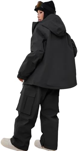 Women's Baggy Snow Snowboard Pants Loose Fit Cargo Ski Pants Bibs Insulated
