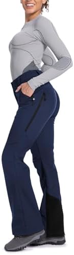Moosehill Women's Snow Pants Flared: Zipper Mesh Vents Water Resistant