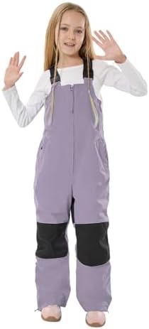 GSOU SNOW Kids Snow Bibs Girls Boys Snow Pants Ski Bibs Overalls(3-16Years)