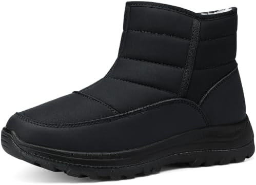 SHIBEVER Women Winter Snow Boots: Waterproof Slip on Fur Warm Ankle Boot