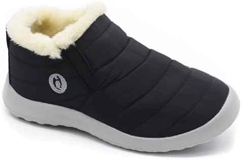 Winter Boots for Women Lightweight Comfortable Plush Waterproof Stylish Solid Color Ladies Ankle Shoes