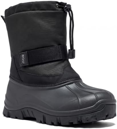EQW Men's Waterproof Snow Boots, Insulated -25°F Non-Slip Winter