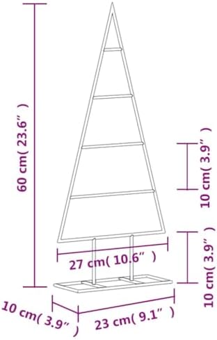 Metal Christmas Tree, DIY Ornament Display Stand, 23.6 in Black