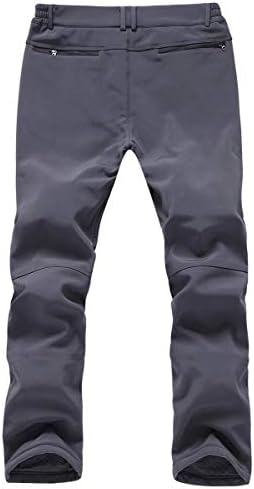 Mens Snow Ski Waterproof Softshell Snowboard Pants Outdoor Hiking Fleece Lined Zipper Bottom Leg