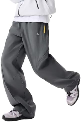 Men's Water-Repellent Ski Snow Hiking Pants Baggy Straight Leg