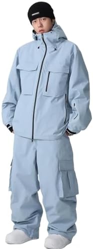 Women's Baggy Snow Snowboard Pants Loose Fit Cargo Ski Pants Bibs Insulated