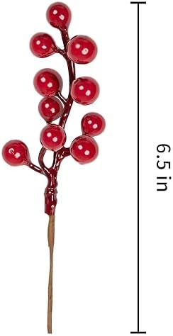 LLZLL 32 Pack Christmas Tree Decorations, Artificial Red Berry Stems 6.5 Inch Christmas Berry Picks with Holly Berries for Xmas Winter Holiday Home DIY Ornaments