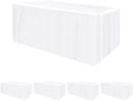 4-Pack 6ft White Table Cloths for 6 Foot Rectangle Tables For Craft Shows