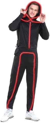 HSCTEK Light Up Adult Stick Figure Costume, Led Halloween Cosplay Men Women