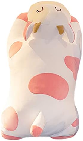 ELAINREN Cuddly Pink Cow Stuffed Pillow Soft Cattle Plush Toy/25.6''