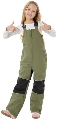 GSOU SNOW Kids Snow Bibs Girls Boys Snow Pants Ski Bibs Overalls(3-16Years)
